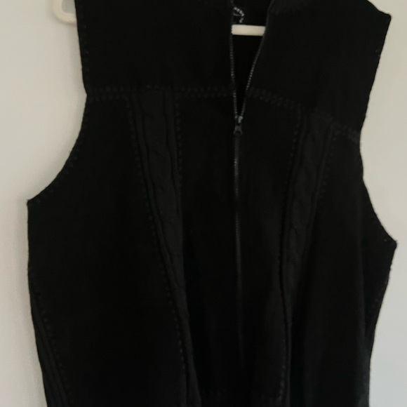 Designers Studio Originals Black Suede Leather Patchwork Vest Size 2X - Picture 11 of 15